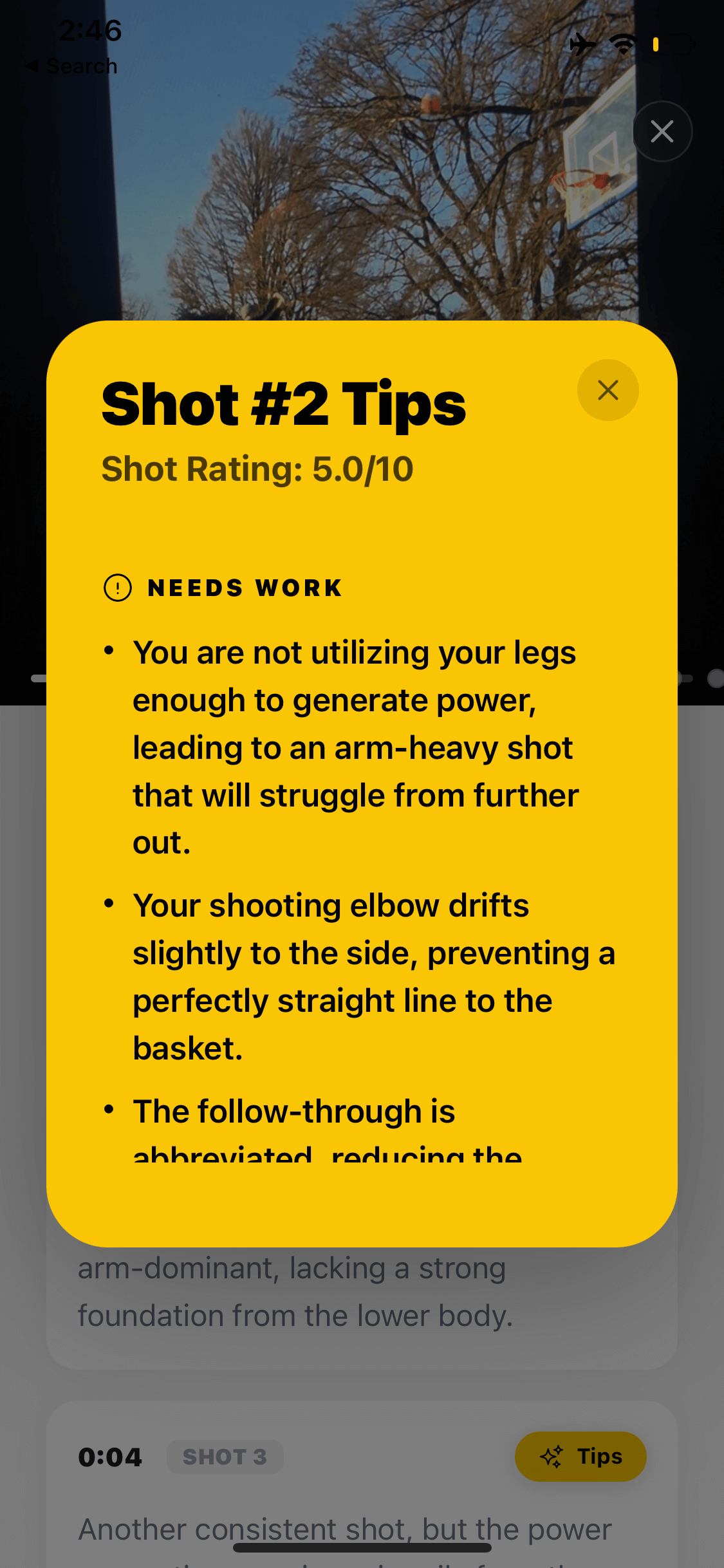 Shot analysis tips